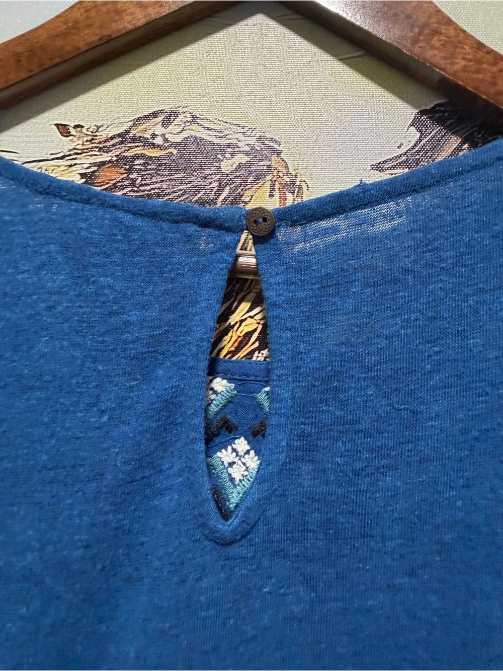 Lucky Brand Navy Blue Embroidered Geometric Tank - Picture 6 of 7